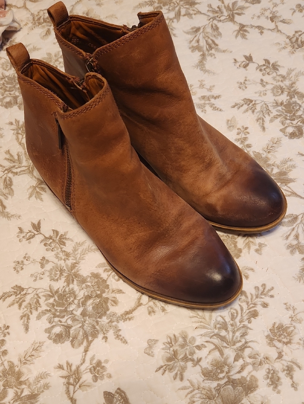 Lucky Brand Brown Leather Ankle Booties